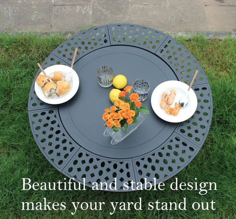 36 Inch Fire Pit With 2 Grills Lid And Round Waterproof Cover 3 In 1 Outdoor Fire Pit Table For Patio Picnic And Parties