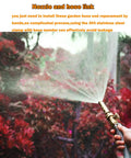 Heavy Duty Brass Garden Hose Repair Kit With Two Sets Of Male And Female Three Quarter Inch Barb Fittings Stainless Clamps And Extra Washers For Quick Leak Free Hose Repairs And No Fuss Outdoor Use spraying water in garden