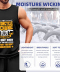 Fresh Men's Lightweight Cotton Tank Top, Sleeveless Muscle Shirt, summer breathable undershirt with motorcycle mechanic graphic.