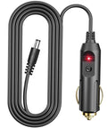 Kickstart Your Road Trips With This 6.5Ft DC Power Cord Featuring A Snug 5.5X2.1Mm Cigarette Lighter Plug For 12V To 24V Vehicles, black heavy-duty power cable visible.