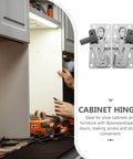 Two Pack Soft Close Tip Out Cabinet Hinges With Damping For Quiet Closing, Iron Construction, Easy Installation Hardware For Kitchen Cupboards And Shoe Cabinets, Durable Cabinet Hardware For Smooth, Silent Closures displayed in kitchen setting