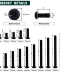 Snag This Badass Set Of M6 By 20mm Button Head Torx Machine Screws In Premium Stainless Steel With A Sleek Black Finish and T30 bits diagram.