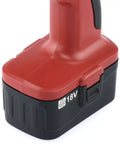 Job Site Ready 18V Cordless Power Drill With Keyless Chuck And Zero Hassle 16 Torque Clutch For Home Office Or Automotive Work Includes Battery Charger Bundle, red and black battery pack.