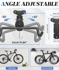 Bike Wall Mount Hanger Adjustable 2 Pack Space Saving Horizontal Bicycle Rack for angle adjustments and bike storage.