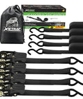 4 Pack 1 Inch Ratchet Tie Down Straps Heavy Duty Cargo Straps For Moving Truck And Motorcycle 630 Lb Load Cap 1890 Lb Break Strength Reliable Tie Downs with carry bag and packaging