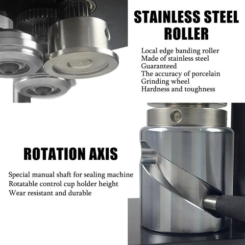 Manual Tin Can Seamer For 55mm Jars And Cup Sealer Holder No Power Needed Sealing Height 30 To 170mm stainless steel components