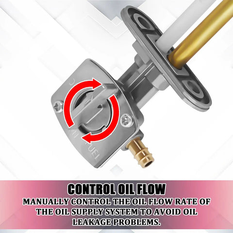 Close-up of the Fuel Petcock Shutoff Valve Kit For Yamaha Suzuki Kawasaki Motorcycles with control flow feature and gasket.