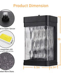 Lit LED Porch Light Dusk To Dawn Wall Sconce With Bubble Glass, showing dimensions and components like sensor and LED.