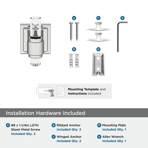 Glacio Clear Chrome Single Robe Hook Towel Holder About 3 Inch Long Mixed Material Luxury Bath Hardware installation kit