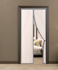 Insulated Door Screen With Full Blackout Thermal Shield, Self-Closing Privacy Curtain for air conditioned rooms, installed on door