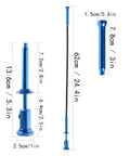 24.4 Inch Claw Grabber Tool With LED Light No Sweat Reach Grabber For Litter Small Metal Items, dimensions shown, blue color