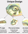 Heavy Duty Furniture Leg Mounting Plates 12 Degree Angled Table Hardware with five screw holes for better support.
