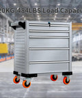 Rolling Tool Cabinet with Lock, 5-Drawer Mobile Tool Chest for Garage, Warehouse and Workshop, Heavy Duty Steel Cabinet with PU Wheels, Large Capacity Storage Organizer, 220KG load