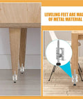 Heavy Duty Adjustable Furniture Levelers 8 Pack Beefy For Tables Cabinets Workbenches And Shelves, Metal Threaded Feet installation
