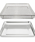 Stainless Steel Baking Tray Pan And Air Fryer Basket For Cuisinart Airfryer Oven TOA 60 TOA 65 TOA 70 304 Polished Steel Corrosion Resistant