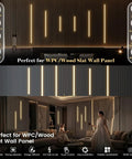 6-Lights LED Recessed Lighting Wall Panel Lights on dark wood slat wall, showcasing touch control and soft 3000K light.