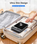 7 Inch Portable Desk Fan With 10000mAh Battery USB Rechargeable LED Light Display And Timer 4 Speed Settings compact in suitcase