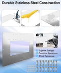Wide Mouth Pool Skimmer Repair Kit For Rusted Wall Areas, stainless steel panel and hardware displayed, ensures corrosion resistance