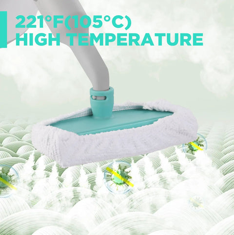 High Powered Handheld Steam Cleaner With Comprehensive Accessory Kit Designed To Nuke Stubborn Grime In Minutes While You Ditch Toxic Chemicals For Fresh House And Spotless Car Results. Close-up of cleaning head at 221°F with microfiber pad.