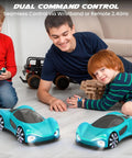 Children playing with Gesture Sensing Remote Control Car With Charging Dock 360 Degree Rotation Drift RC Stunt Toy with LED lights