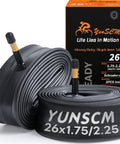 Beefed Up Heavy Duty 26 Inch Bike Inner Tubes 26 By 1.75 To 2.25 45 57 559 With AV48mm Schrader Valve 2 Pack Premium Butyl Rubber Tubes