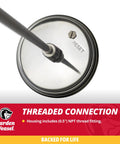 Top view of Analog Soil Temperature Dial Thermometer With 36 Inch Probe For Soil And Worm Compost with threaded connection