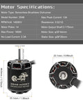 High Torque 3548 1400KV Brushless Outrunner Motor With AM32 80A ESC For 1 By 10 Scale RC Crawler Upgrade dimensions