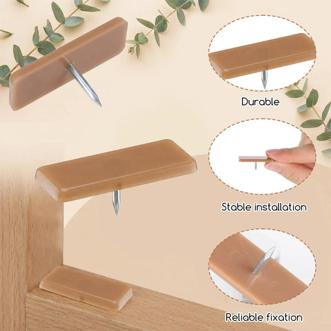 Forty Piece Pack Of Tack In Drawer Glides And Nail On Runner Tracks Featuring Tough Plastic Cushions, 32x13mm, durable nail-on installation.