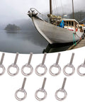 10 Pack M6x25 Eye Bolts Made From 304 Stainless Steel Beefy Heavy Duty Lifting Rings For Swing Sets Tie Downs Outdoor Gear Rustproof Silver Fasteners For Secure Hanging And Hoisting on docked boat