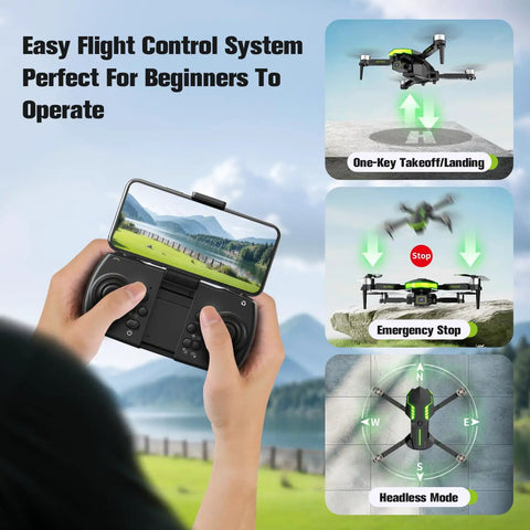 1080P FPV Camera Drone For Beginners With Foldable Quad Copter Design Remote Control Easy Flight Features Display