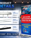 Custom Retractable Banner With Aluminum Stand, Personalized Pop Up Banner Display, Full Color Design, 33x81, shown with carry case