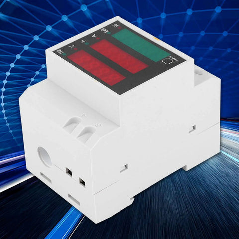 Top Shelf Digital Current And Voltage Meter Featuring Bright LED Displays For Industrial Control Systems side view showing display and compact design.
