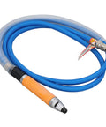 Lightweight Pneumatic Grinding Pen Straight Handle with blue hose and orange grip, suitable for metal, wood, and plastic polishing.