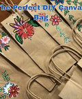 DIY Kraft Paper Bags 200 Pack 110 GSM Thick 18x7x18.5 Inch Twisted Handles Recyclable Eco Friendly Bulk Bags with floral art