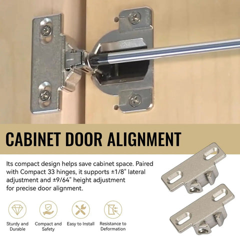 4 Pack Hinge Mounting Plate Replacement For Blum 1 3/8 Overlay Compact 33 Cabinet Hardware Smack Dab Perfect Fit And No Sweat Swap For Face Frame Doors