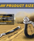 Image showing Soft Shackle 0.5 Inch by 22 Inch With 56,000 Lbs Break Strength, featuring two 4x4 vehicles in a sandy environment.