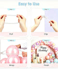 Ultimate Balloon Arch Kit With 10 Clear Spring Clips And 50 Transparent Long Bands For Quick Garlands assembly steps