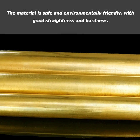 Top Shelf Solid Brass Round Rod 15Mm Diameter By Point Three Meter Length Two Pack Pure Copper Alloy Stock For Diy Metalworking And Electrical Fabrication Hacksaw Friendly Shop Floor Bar close-up showing straightness and finish.
