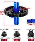 Metal Spur Gear Slipper Clutch 57T 32P With 15T 16T 17T Pinions Upgrade Kit for RC Trucks, dimensions and pinions displayed