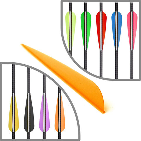 4 Inch Plastic Arrow Vanes Fletching For DIY Arrows, Orange, 50 Pack, TPU vanes in multiple colors for crossbow bolts