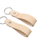 Top Shelf Natural Veggie Tan Leather Keychain Blanks 10 Pack Thick Custom Key Fobs with polished hardware for personalization.