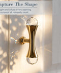 Gold Crystal Drawer Knobs Set Of Four With Jewelry Sparkle, Zinc Alloy Hourglass Cabinet Knobs with Faceted Crystal Ends