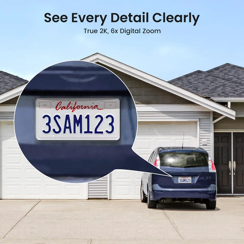 View of a license plate captured by SolarCam Pro Add On Camera For System Expansion, Requires Base To Operate, Not Standalone.