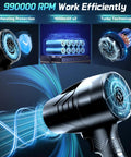 Cordless Leaf Blower With Two 4Ah Batteries And Charger Electric Handheld Blower for Lawn Care with turbo technology.