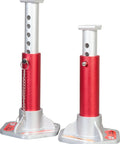 Lightweight Aluminum Jack Stands With Removable Locking Pins 3 Ton Capacity Pair Red And Silver Designed For Most 3 Ton Autos