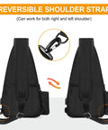 Reversible shoulder strap on Tactical Sling Bag Crossbody For Men And Women EDC Shoulder Pack With MOLLE, Lightweight 600D Nylon Chest Bag