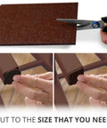 Heavy Duty Felt Furniture Pads 10 Pack 8 By 6 Inch One Fifth Inch Thick Brown Pro Grade Shield for Hardwood Floors being cut to size