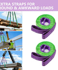 6.6 Ft Four Leg Bridle Web Sling Kit 6600 Lb Polyester Lifting Sling With Four Hooks And Two Extra Hook Free Straps in use