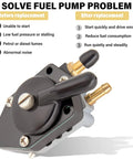 Drop In Ready Outboard Fuel Pump For 25HP Through 140HP Crosflow Engines Replaces 438559 with installation benefits chart