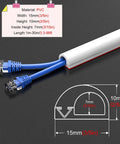 Self Adhesive Cable Raceway For Floors And Walls PVC Wire Channel Cord Cover 98 Ft White Keeps Cords Tidy And Safe No Trip Hazards